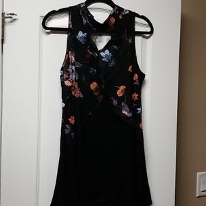 Black Lace Floral Top